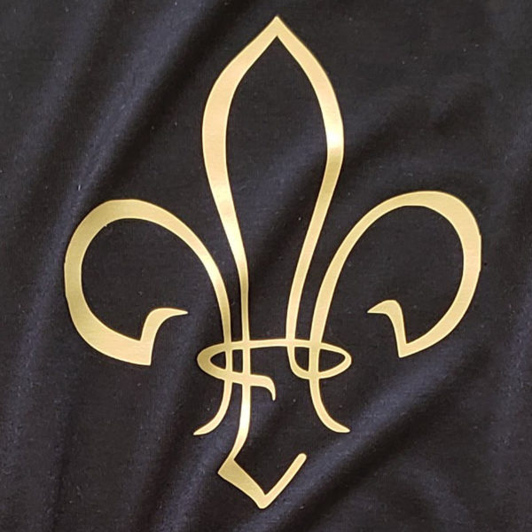 Saints Black and Gold Fleur de Lis CIrcle Shirt