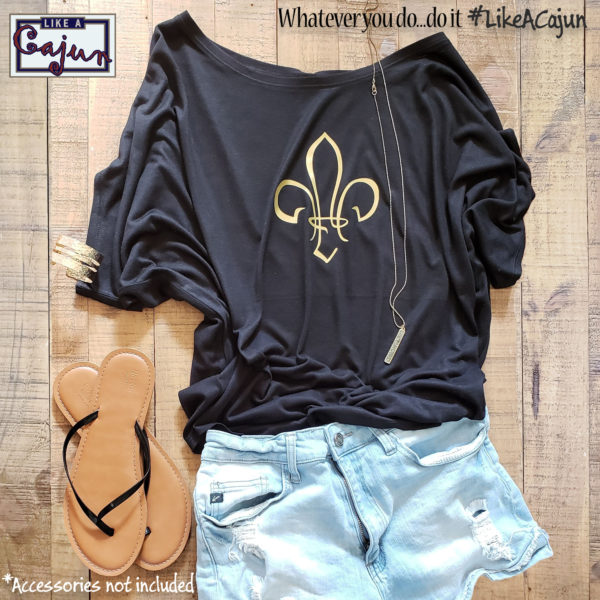 Saints Black and Gold Fleur de Lis CIrcle Shirt